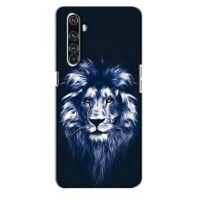 Чохол з картинкою ЛЕВ для Realme X50 Pro (VPrint) (Синій Лев)