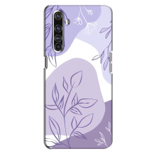 Силиконовый чехол с принтом в цветах на Realme X50 Pro – Фиолетовый дизайн