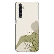 Силиконовый чехол с принтом в цветах на Realme X50 Pro – Монстера зелёная