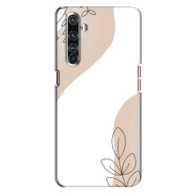 Силиконовый чехол с принтом в цветах на Realme X50 Pro – Нюдовый дизайн