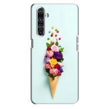 Чехлы с тематикой "ЦВЕТЫ" на Realme X50 Pro (Цветок-мороженное)