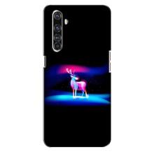 Силиконовый бампер с картинкой животных для Realme X50 Pro (Яркий олень)