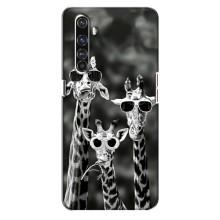 Силіконовий чохол з КАРТИНКАМИ літо для Realme X50 Pro (AlphaPrint) (Жирафи в окулярах)