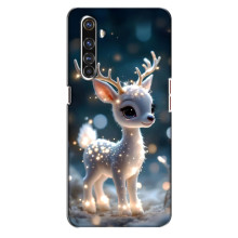 Яркий чехол для Realme X50 Pro с Зимними Оленятами – Блистающий оленёнок