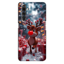 Яркий чехол для Realme X50 Pro с Зимними Оленятами – Олень среди подарков