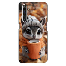 Печатный чехол «Зверята с кофе» для Realme X50 Pro