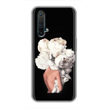 Чехлы (ART) Цветы на Realme X50 (VPrint) (Белые цветы)