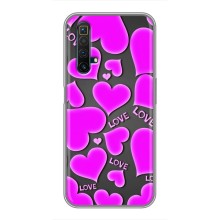 Чехлы для любимой на Реалми Х50 (VPrint) (Pink hearts)