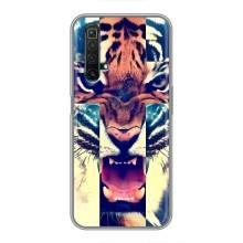 Чехлы с изображением разных животных для Realme X50 (Яркий Тигр)