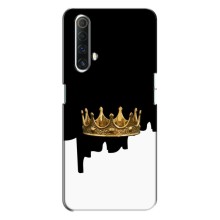 Чехол (Корона на чёрном фоне) для Реалми х50 – Золотая корона