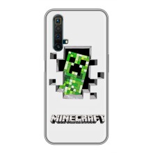 Чехол Майнкрафт на Realme X50 (AlphaPrint) Minecraft (крипер Майнкрафт)