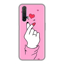 Чехол с принтом для Realme X50 (AlphaPrint - Знак сердечка) – Знак Love