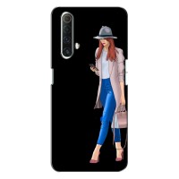 Чехол с картинкой Модные Девчонки Realme X50 (Девушка со смартфоном)