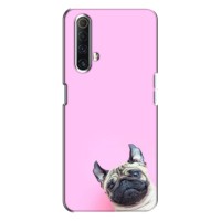 Бампер для Realme X50 с картинкой "Песики" (Собака на розовом)