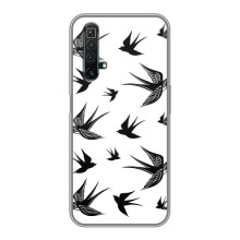 Чехол с птицами на Realme X50 (VPrint) (Ласточки)