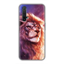 Чехол со Львом для Realme X50 (VPrint) (Красочный Лев)