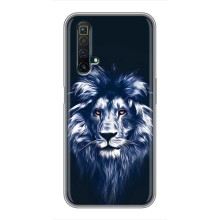 Чехол со Львом для Realme X50 (VPrint) (Синий Лев)