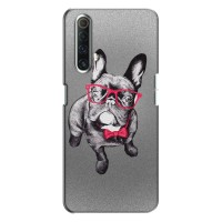 Чехол (ТПУ) Милые собачки для Realme X50 (Бульдог в очках)