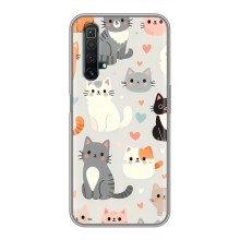 Чехол с рисунком кот на Realme X50 (Коллаж котов)