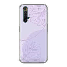 Чохол квітковий дизайн для Realme X50 – Монстера фіолетова