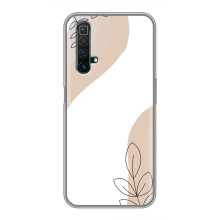 Силконовий чохол з принтом в квітах на Realme X50 – Нюдовий дизайн