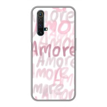 Чехол с розовым рисунком для Realme X50 (Любовь)