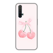Чехол с розовым рисунком для Realme X50 (Розовые вишни)