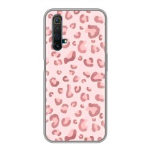 Чехол с розовым рисунком для Realme X50 (Розовый леопард)