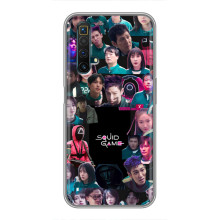 Чехол Гра в кальмара для Realme X50 – Коллаж игры кальмара