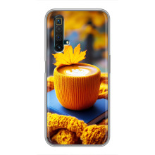Чехол с уникальным дизайном «Осень с кофе» для Realme X50 – Кофе с жёлтым