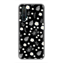 Чехлы с тематикой "ЦВЕТЫ" на Realme X50 (цветение на чорном)
