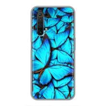 Силиконовый бампер с картинкой животных для Realme X50 (Крылья бабочек)