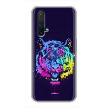 Силиконовый бампер с картинкой животных для Realme X50 (Тигр-Арт)