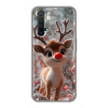 Яркий чехол для Realme X50 с Зимними Оленятами