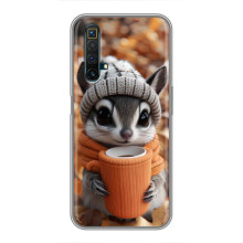 Печатный чехол «Зверята с кофе» для Realme X50 – Грызунчик с кофе