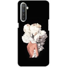 Чехлы (ART) Цветы на Realme XT (VPrint) (Белые цветы)