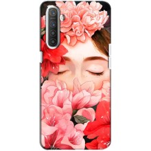 Чехлы (ART) Цветы на Realme XT (VPrint) (Глаза в цветах)