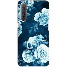 Чехлы (ART) Цветы на Realme XT (VPrint) (Голубые Бутоны)