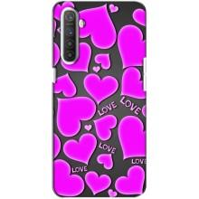 Чехлы для любимой на RealMe ХТ (VPrint) (Pink hearts)