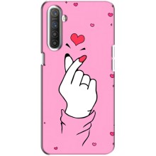 Чехол с принтом для Realme XT (AlphaPrint - Знак сердечка) – Знак Love