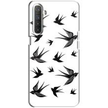 Чехол с птицами на Realme XT (VPrint) (Ласточки)