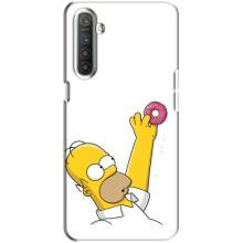 Чехол с Симпсонами для Realme XT (VPrint) (Гомер с пончиком)
