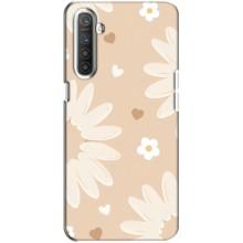 Чехол с цветочным принтом на Реалми ХТ – Бежевые цветы