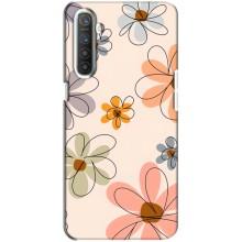 Чехол с цветочным принтом на Реалми ХТ – Разноцветные цветы