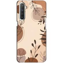 Чехол с цветочным принтом на Реалми ХТ – Коричневые цветы