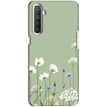 Чехол с цветочным принтом на Реалми ХТ – Цветы на зеленом