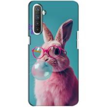 Чехол с принтом стильные животные для Реалми ХТ (Кролик в очках)