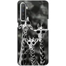 Силиконовый чехол с КАРТИНКАМИ лето для Realme XT (AlphaPrint) (Жирафы в очках)