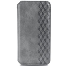 Кожаный чехол книжка GETMAN Cubic (PU) для Xiaomi Redmi 10C – Серый