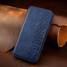 Кожаный чехол книжка GETMAN Cubic (PU) для Xiaomi Redmi 10C – Синий